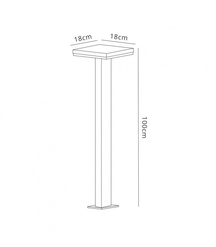 Bollard Pillar Lamp, 10W LED, 3000K, 700lm, IP54, Anthracite