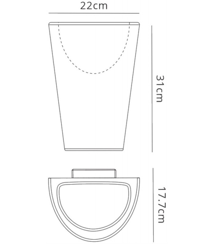 Flush Wall Lamp, 1 x E27, IP54, White