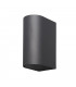Round Wall Lamp, 2 x GU10, IP54, Anthracite