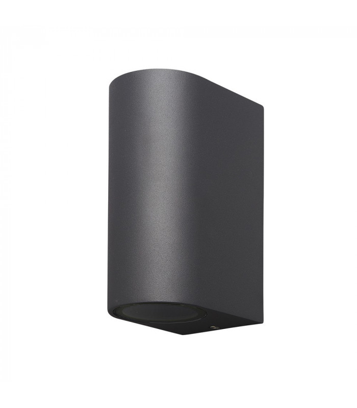 Round Wall Lamp, 2 x GU10, IP54, Anthracite
