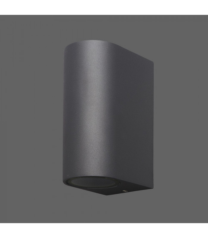 Round Wall Lamp, 2 x GU10, IP54, Anthracite
