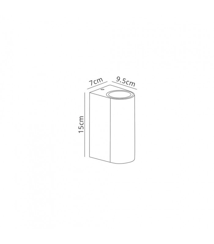 Round Wall Lamp, 2 x GU10, IP54, Sand White