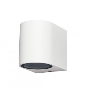 Round Wall Down Lamp, 1 x GU10, IP54, Sand White