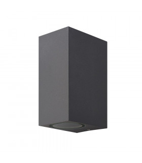 Square Wall Lamp, 2 x GU10, IP54, Anthracite