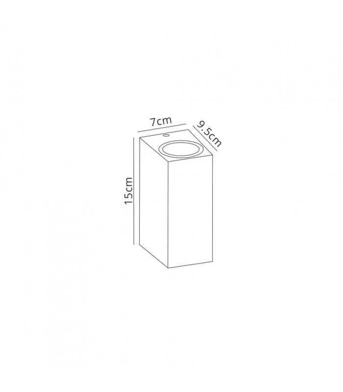 Square Wall Lamp, 2 x GU10, IP54, Anthracite