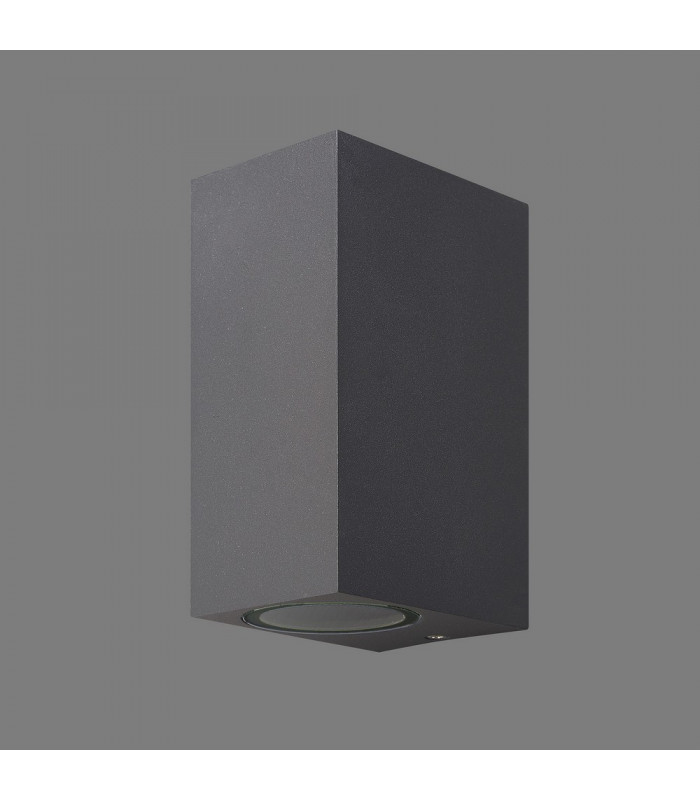 Square Wall Lamp, 2 x GU10, IP54, Anthracite