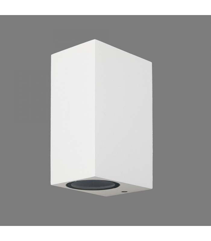 Square Wall Lamp, 2 x GU10, IP54, Sand White