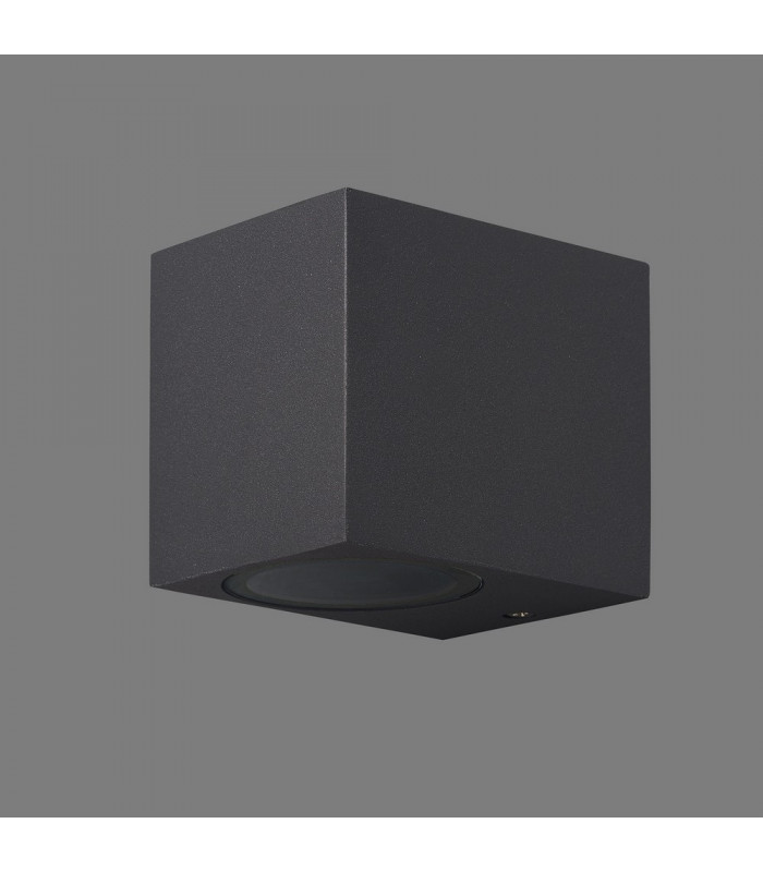 Square Wall Down Lamp, 1 x GU10, IP54, Anthracite