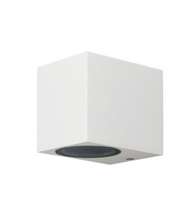 Square Wall Down Lamp, 1 x GU10, IP54, Sand White