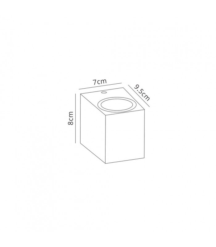 Square Wall Down Lamp, 1 x GU10, IP54, Sand White