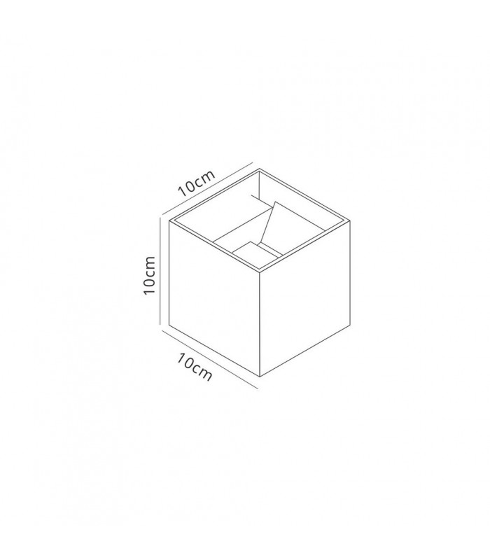Square Wall Lamp, 12W LED, 3000K, 1100lm, IP54, Sand White