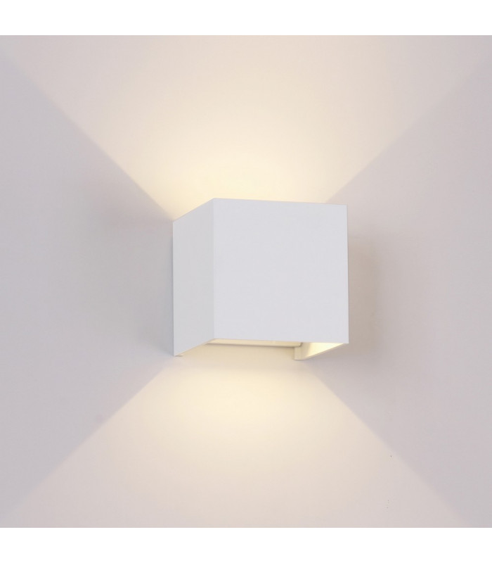 Square Wall Lamp, 12W LED, 3000K, 1100lm, IP54, Sand White