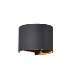 Round Wall Lamp, 12W LED, 3000K, 1100lm, IP54, Anthracite