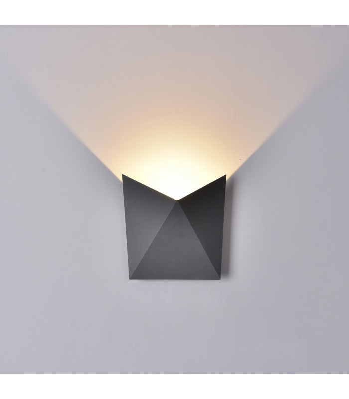 Flush Wall Lamp, 8W LED, 3000K, 750lm, IP54, Anthracite