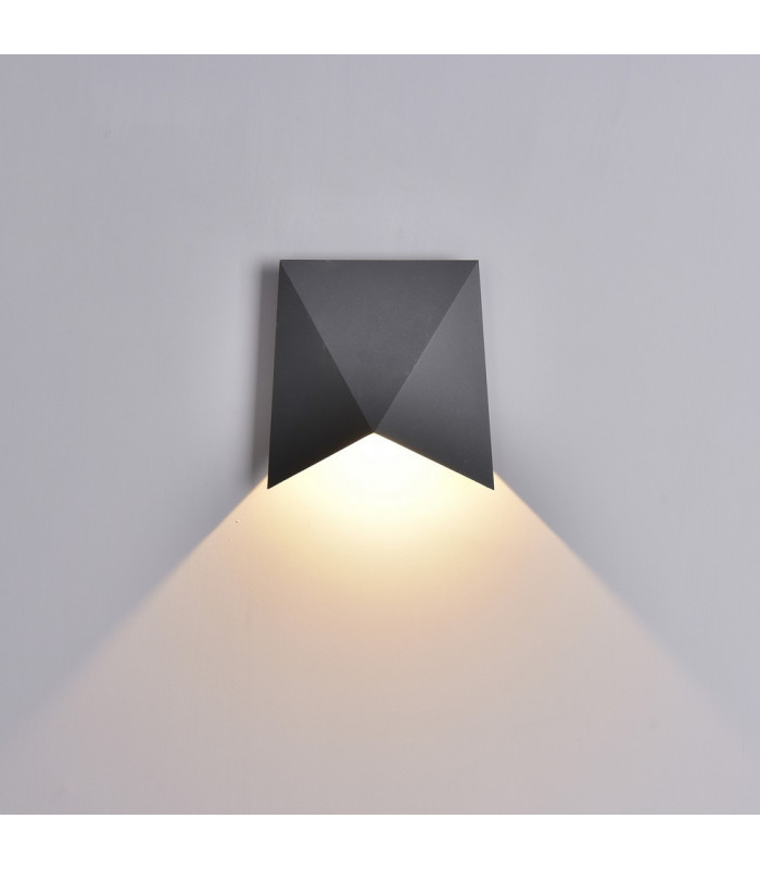 Flush Wall Lamp, 8W LED, 3000K, 750lm, IP54, Anthracite