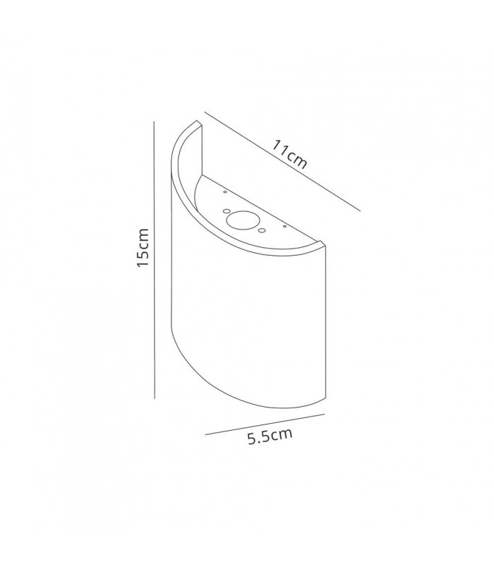 Flush Wall Lamp, 6W LED, 3000K, 660lm, IP54, Anthracite