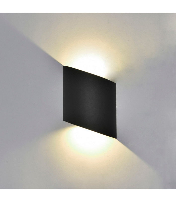 Flush Wall Lamp, 6W LED, 3000K, 660lm, IP54, Anthracite