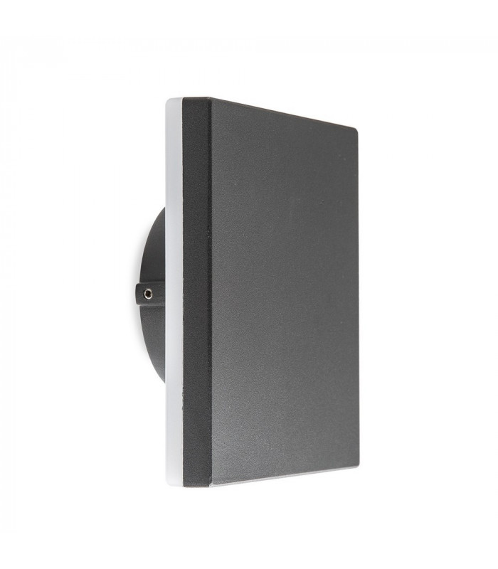 Square Flush Wall Lamp, 9.6W LED, 3000K, 720lm, IP54, Anthracite