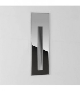 LED 1 Light Outdoor Small Recessed Square Marker Wall Polished Stainless Steel IP65