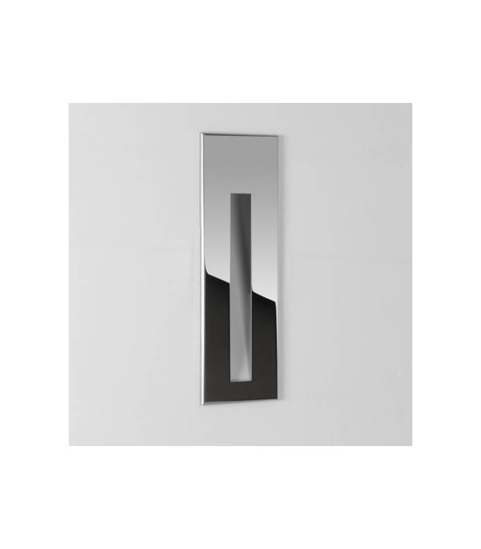 LED 1 Light Outdoor Small Recessed Square Marker Wall Polished Stainless Steel IP65