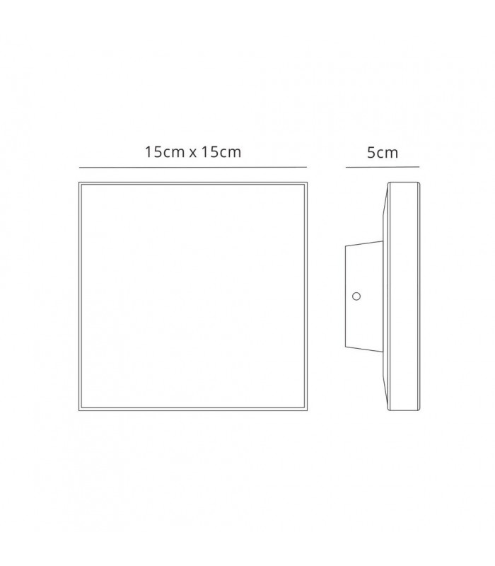 Square Flush Wall Lamp, 9.6W LED, 3000K, 720lm, IP54, White