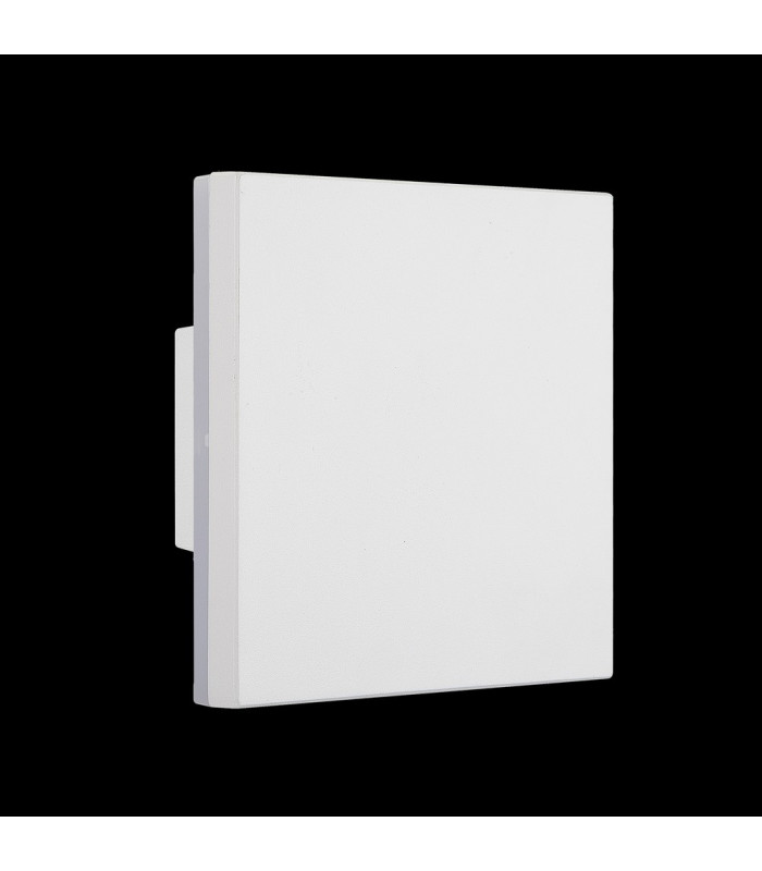 Square Flush Wall Lamp, 9.6W LED, 3000K, 720lm, IP54, White