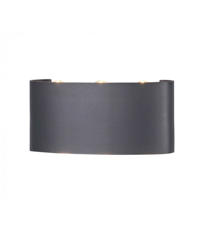Flush Wall Lamp, 6W LED, 3000K, 450lm, IP54, Anthracite