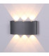 Flush Wall Lamp, 6W LED, 3000K, 450lm, IP54, Anthracite