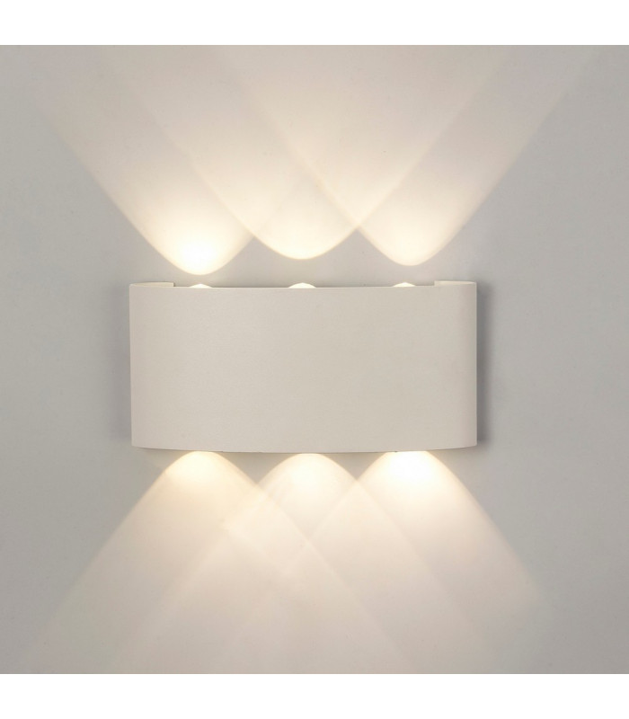 Flush Wall Lamp, 6W LED, 3000K, 450lm, IP54, Sand White