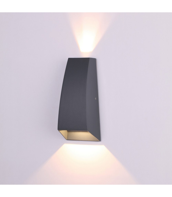 Wall Down Lamp, 6W LED, 3000K, 420lm, IP54, Anthracite