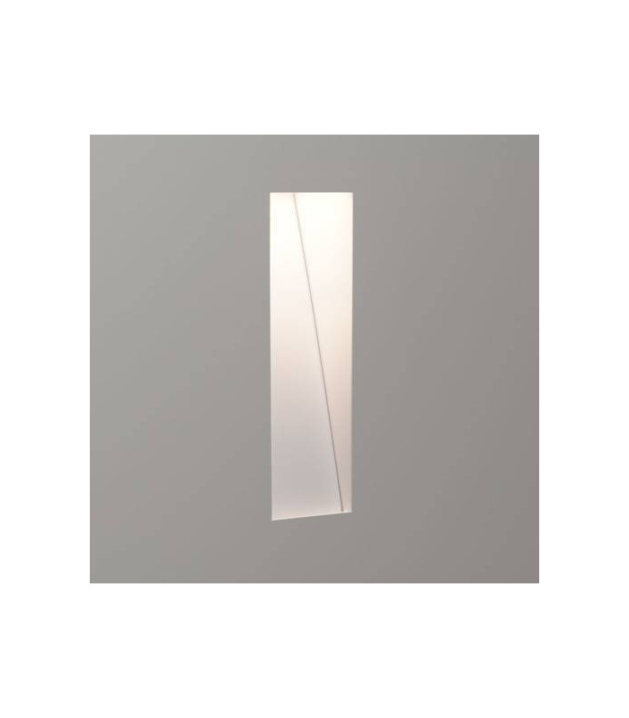 LED 1 Light Outdoor Medium Recessed Trimless Marker Wall Light Matt White