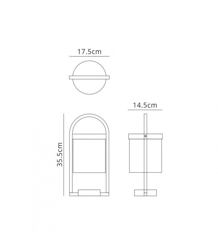 Pedestal Lamp, 1 x E27, IP54, Anthracite