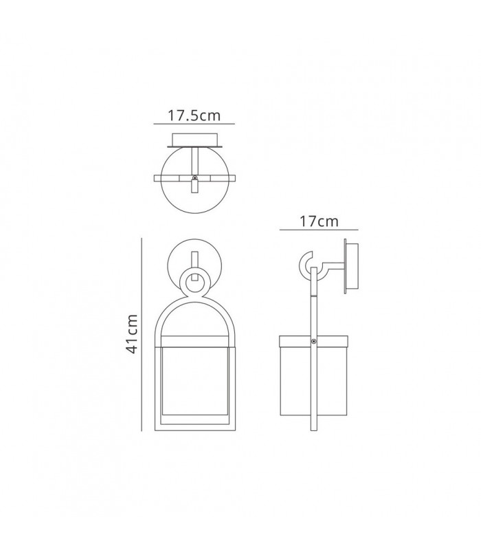 Wall Lamp, 1 x E27, IP54, Anthracite