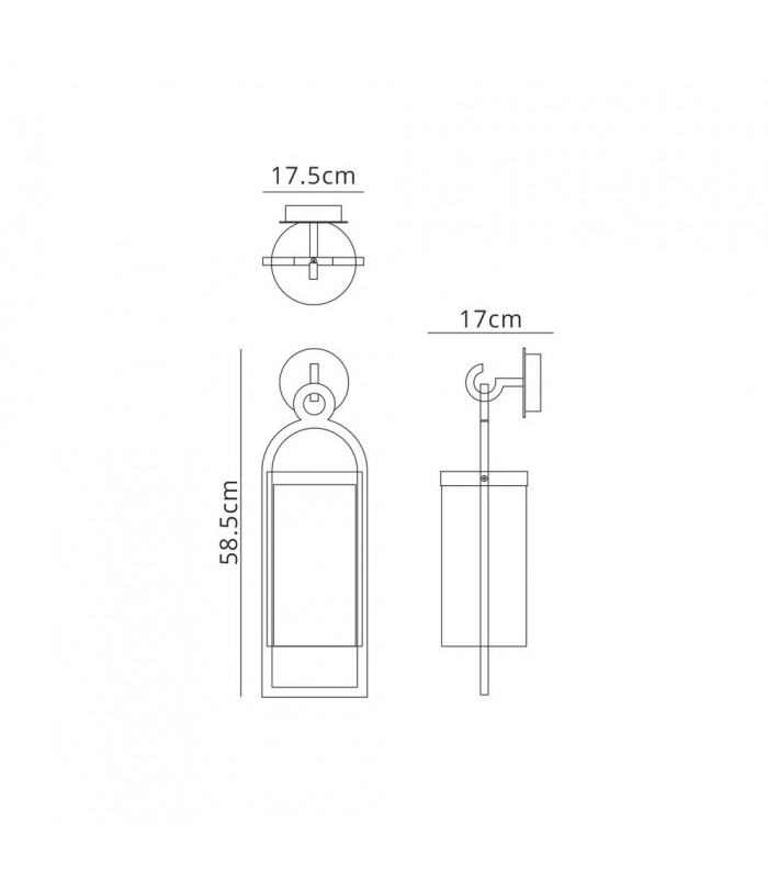 Wall Lamp, 1 x E27, IP54, Anthracite