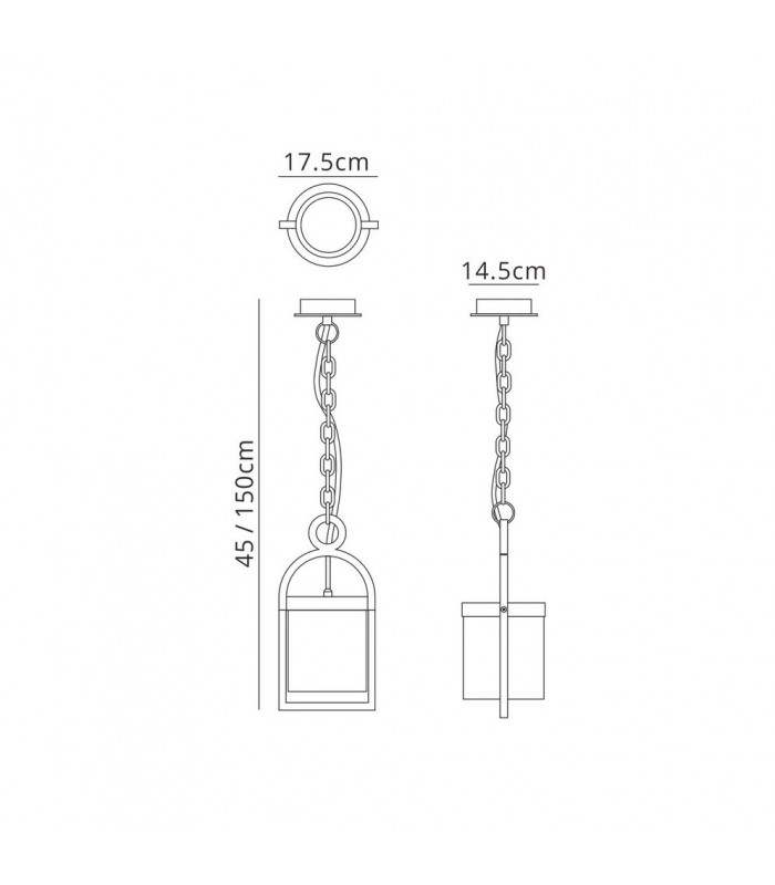 Ceiling Pendant, 1 x E27, IP54, Anthracite
