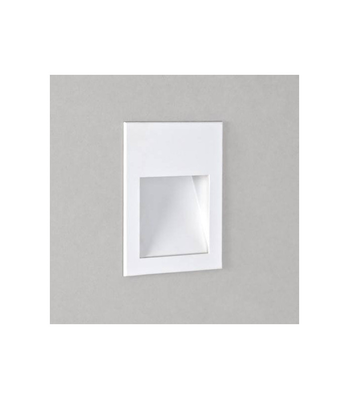 LED 1 Light Outdoor Recessed Square Marker Wall Light Matt White