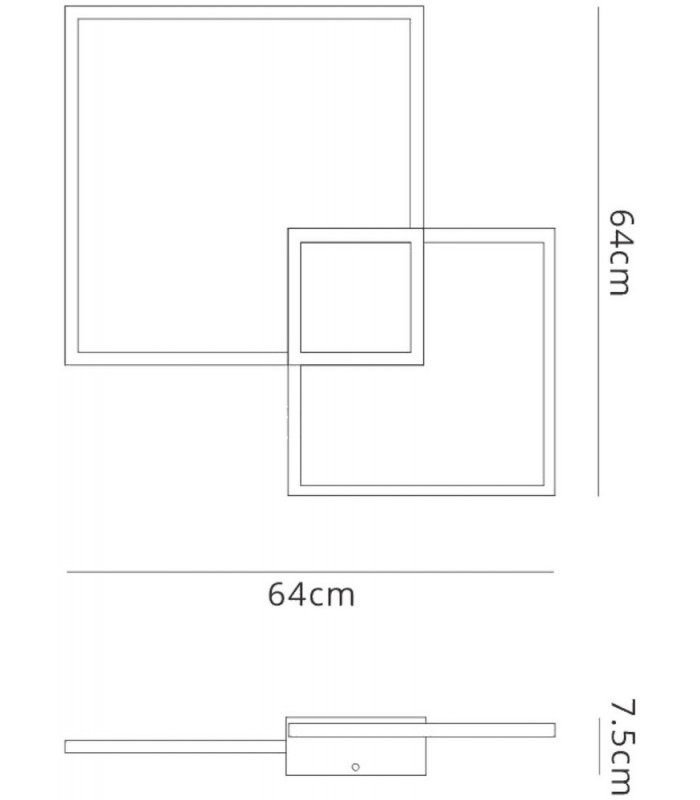 Flush Wall Lamp, 48W LED, 3000K, 3600lm, White