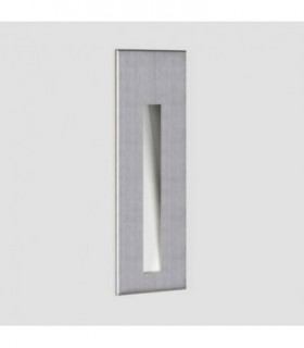LED 1 Light Outdoor Recessed Marker Wall Light Brushed Stainless Steel