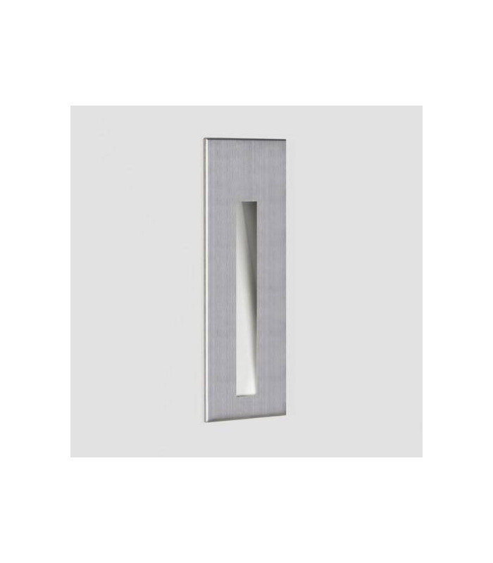 LED 1 Light Outdoor Recessed Marker Wall Light Brushed Stainless Steel