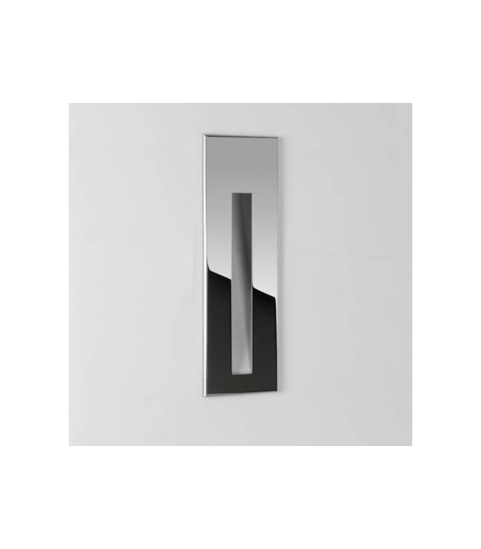 LED 1 Light Outdoor Recessed Marker Wall Light Polished Stainless Steel