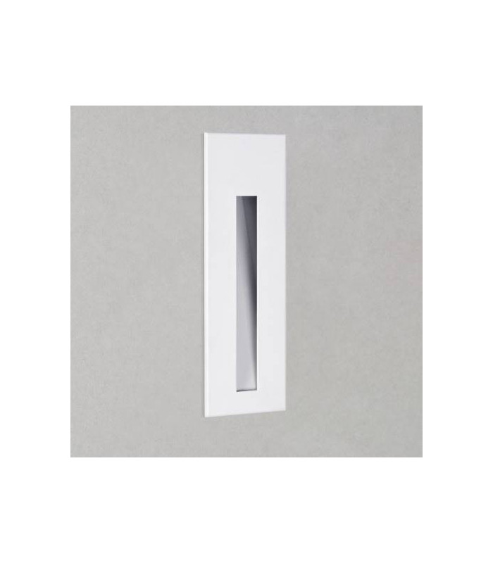 LED 1 Light Outdoor Recessed Marker Wall Light Matt White