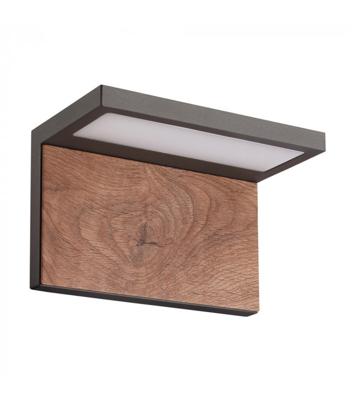 Wall Down Lamp, 13W LED, 3000K, 850lm, IP54, Anthracite, Walnut