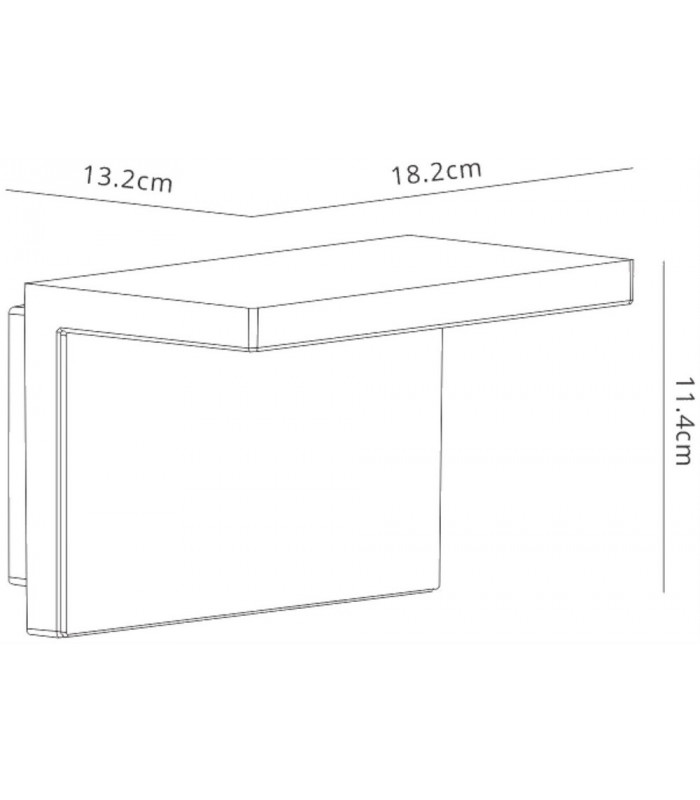 Wall Down Lamp, 13W LED, 3000K, 850lm, IP54, Anthracite, Walnut
