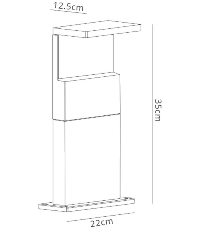 Post Lamp, 13W LED, 3000K, 850lm, IP54, Anthracite, Walnut
