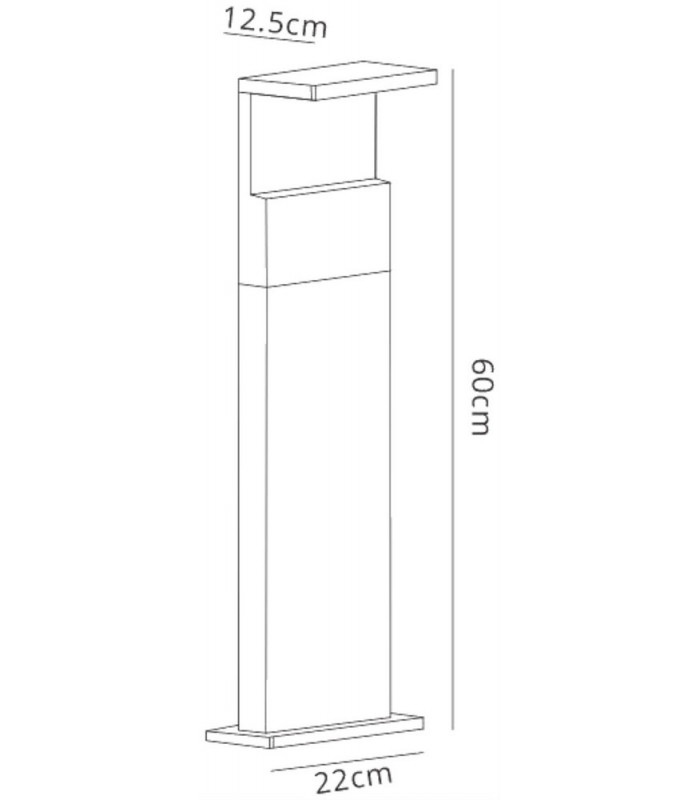 Floor Lamp Small, 13W LED, 3000K, 850lm, IP54, Anthracite, Walnut