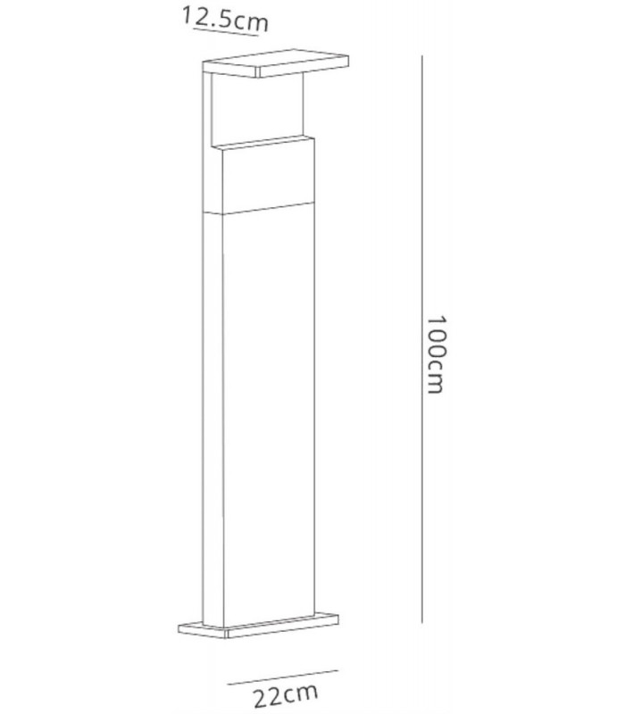 Floor Lamp Large, 13W LED, 3000K, 850lm, IP54, Anthracite, Walnut