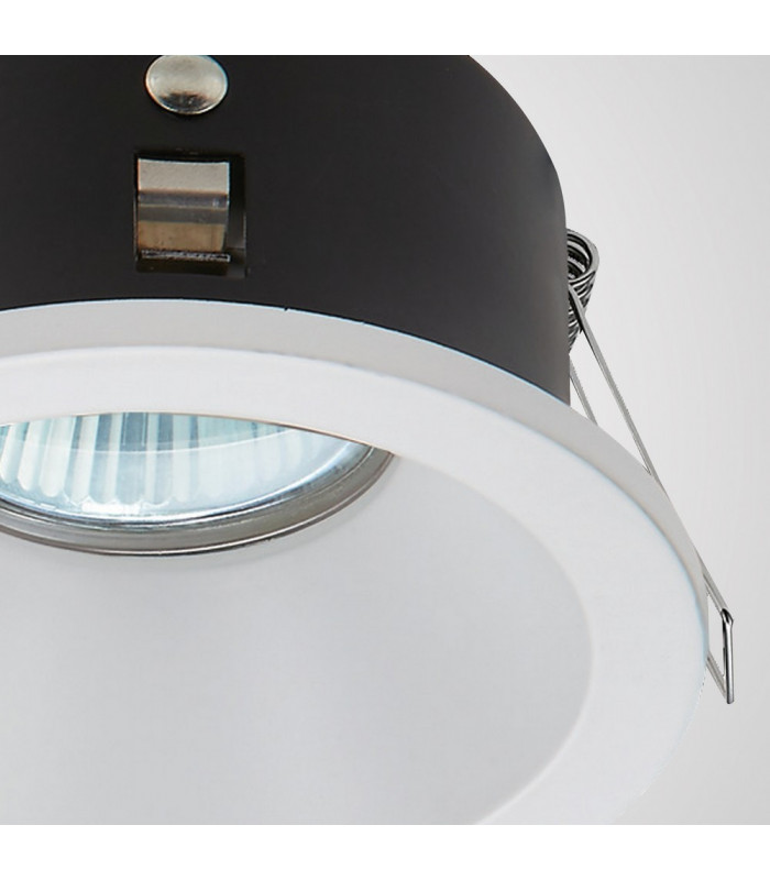 GU10 Downlight Round, 1 x GU10 (Max 12W), IP54, Matt White