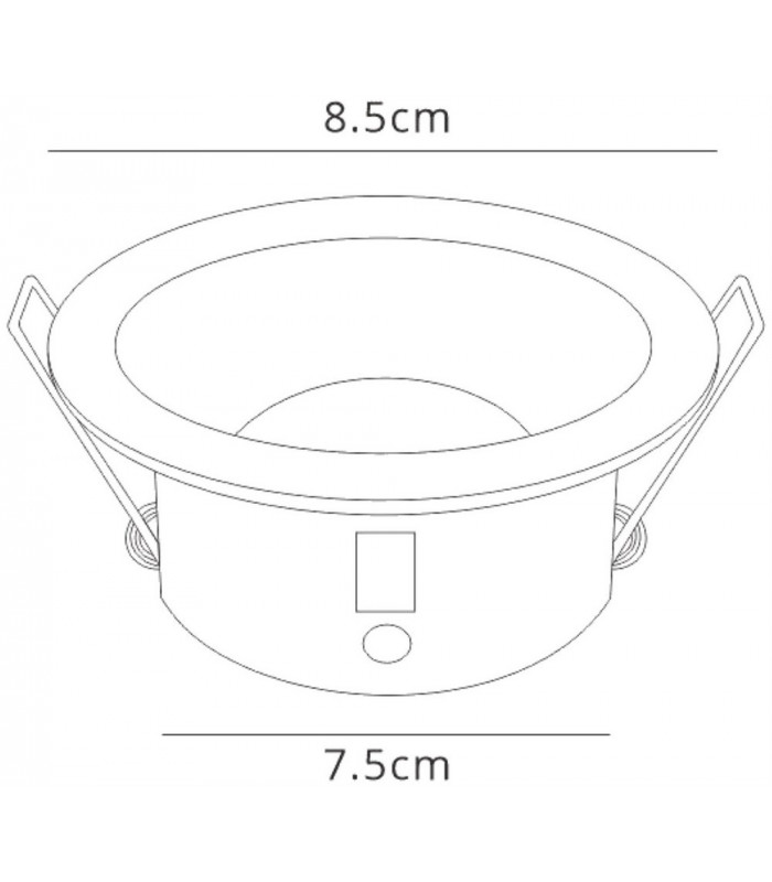 GU10 Downlight Round, 1 x GU10 (Max 12W), IP54, Matt Black