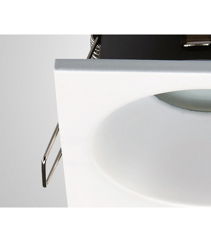 GU10 Downlight Square, 1 x GU10 (Max 12W), IP54, Matt White