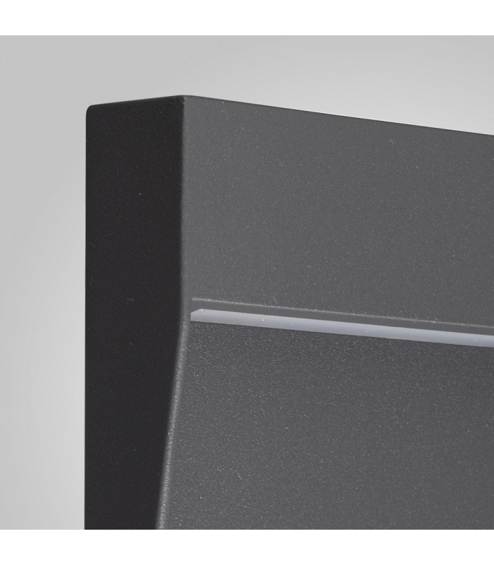 Flush Wall Lamp Small Square, 3W LED, 3000K, 150lm, IP54, Anthracite